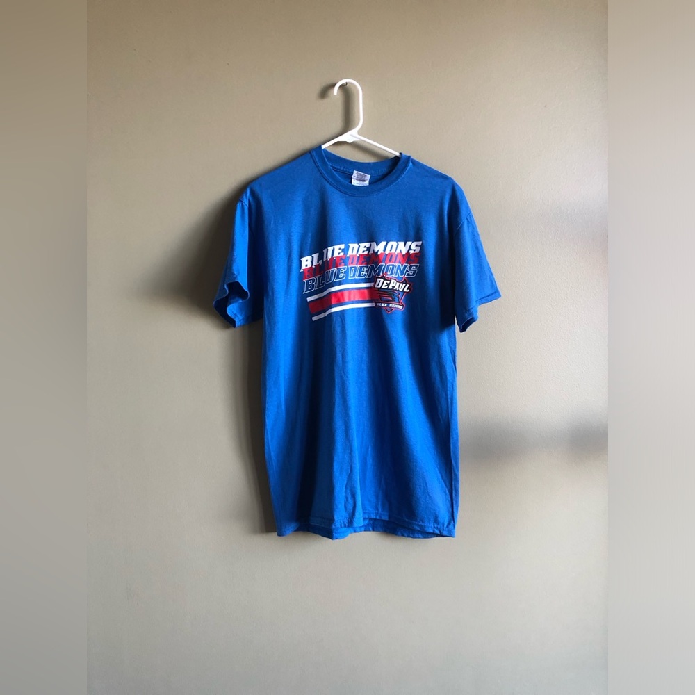 DePaul Unisex Blue Demons Cotton Graphic T-Shirt Royal Blue Size medium